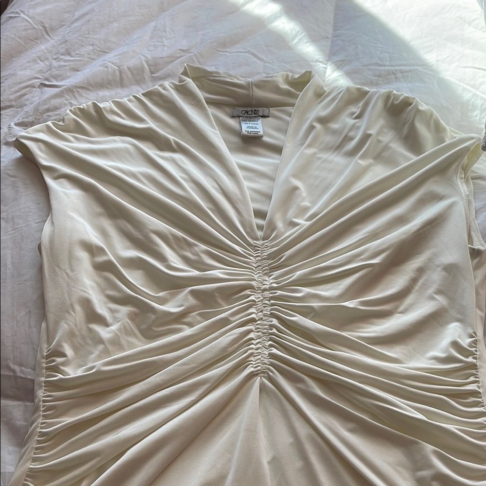 Cream Ruched Top - Picture 3 of 4
